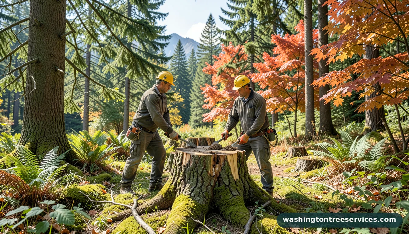 Completed how to remove tree stumps project by Washington Tree Services how to remove tree stumps - completed tree work by Washington Tree Services