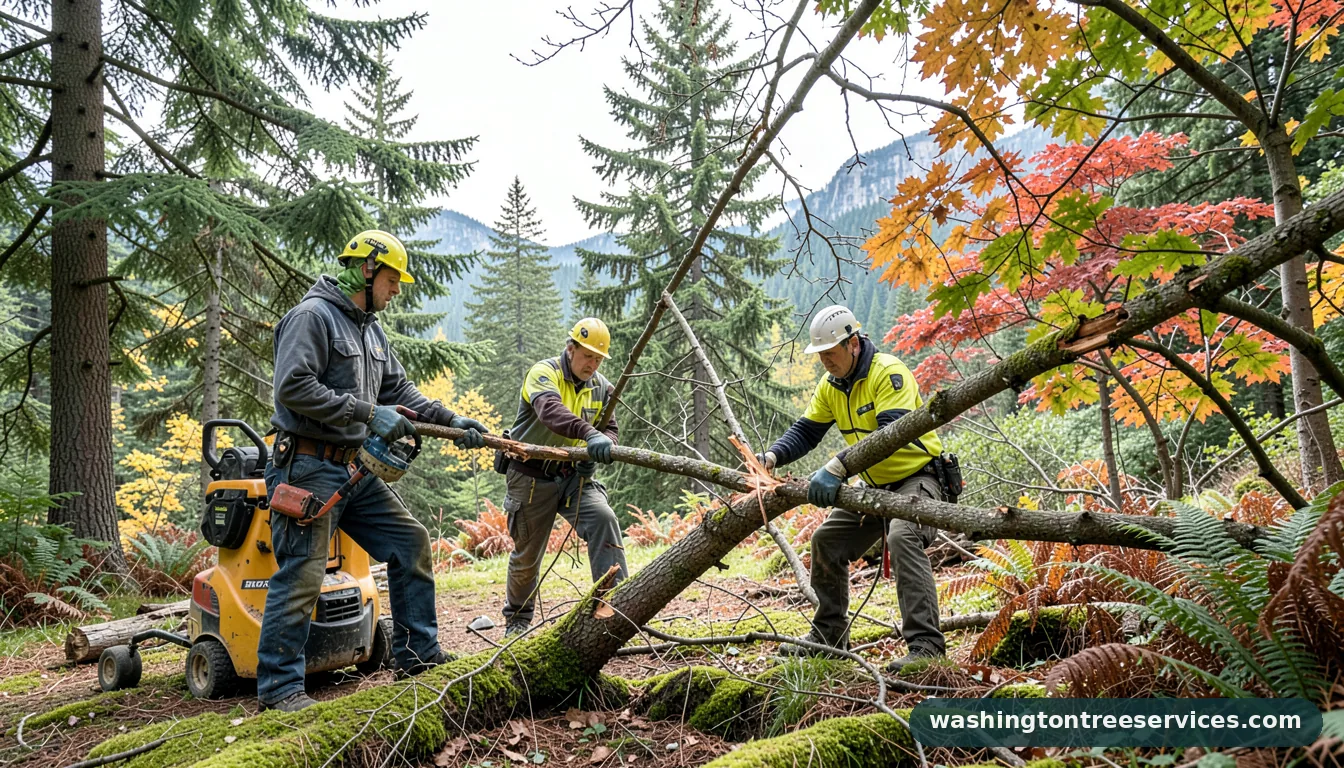 Certified arborists handling how to repair broken tree limb in Washington how to repair broken tree limb - certified arborists at work in Washington