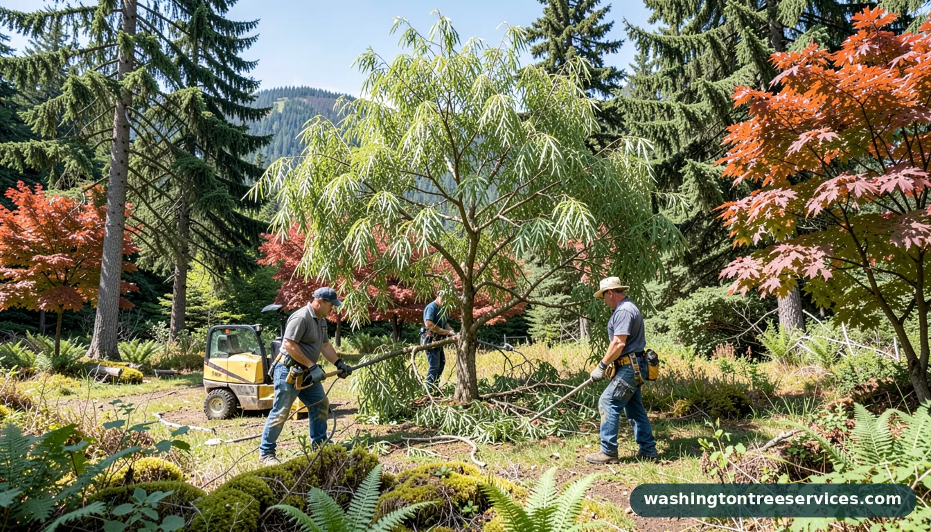 Certified arborists handling how to save a dying willow tree in Washington how to save a dying willow tree - certified arborists at work in Washington