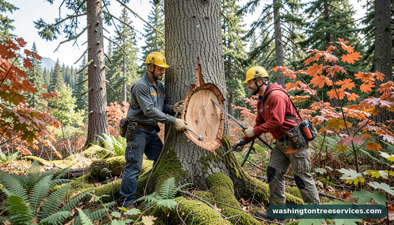 Certified arborists handling how to seal a tree wound in Washington how to seal a tree wound - certified arborists at work in Washington