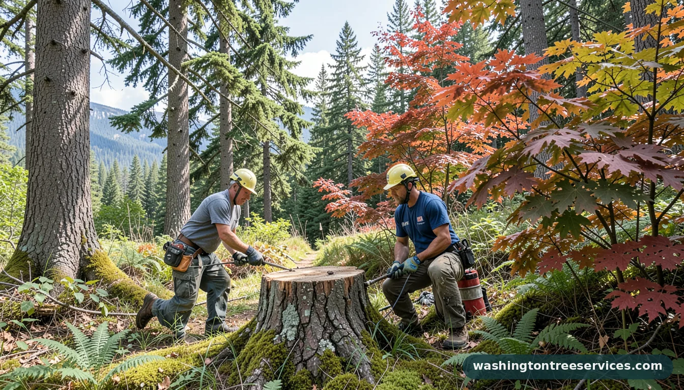 how to stop a tree stump from growing - certified arborists at work in Washington