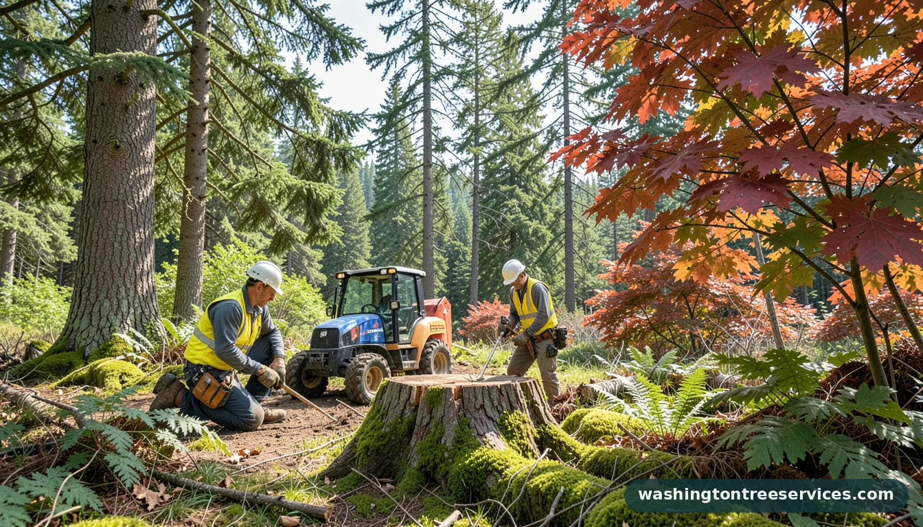 how to stop a tree stump from growing - tree service equipment and crew in Washington