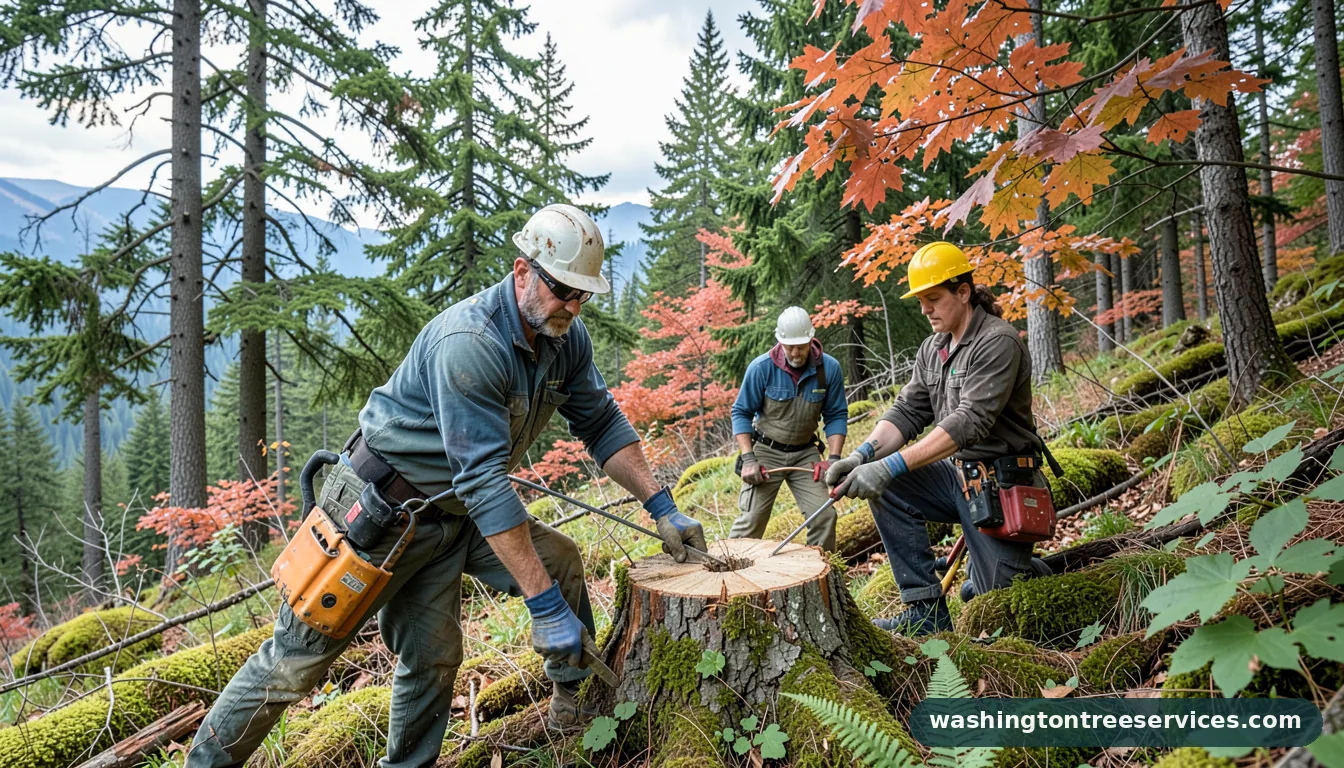 how to treat a tree stump - certified arborists at work in Washington