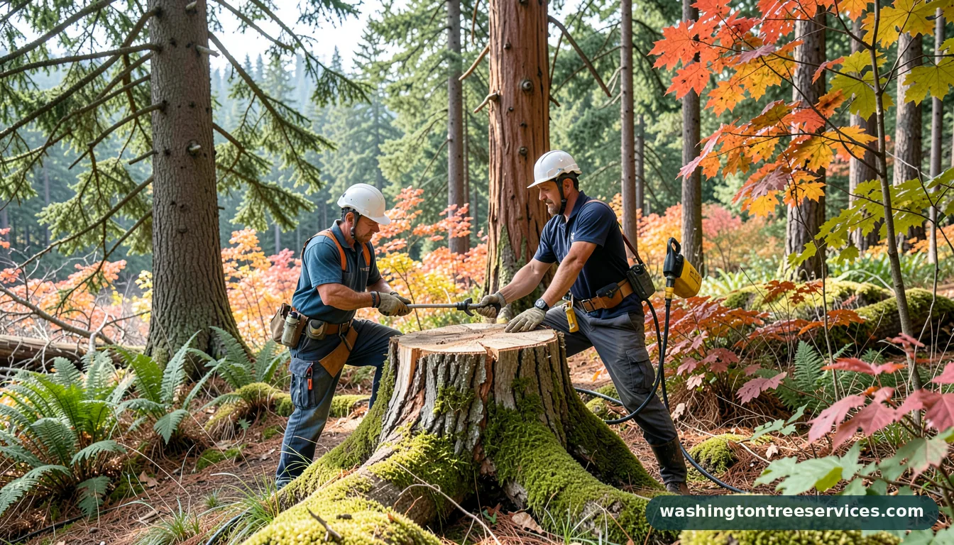 how to treat a tree stump - completed tree work by Washington Tree Services