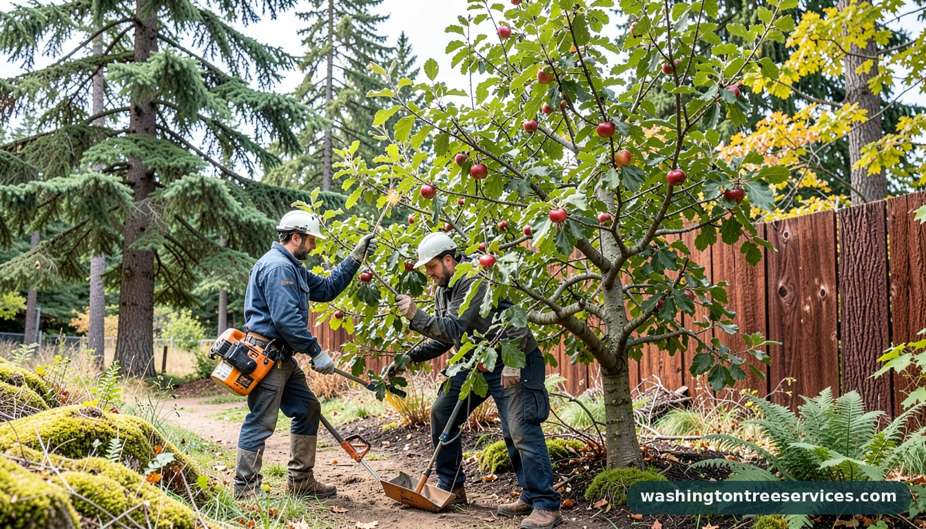 Completed how to treat black spots on apple tree leaves project by Washington Tree Services how to treat black spots on apple tree leaves - completed tree work by Washington Tree Services