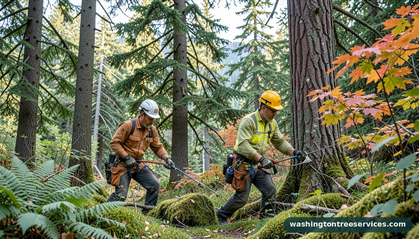 Certified arborists handling how to treat moss on trees in Washington how to treat moss on trees - certified arborists at work in Washington