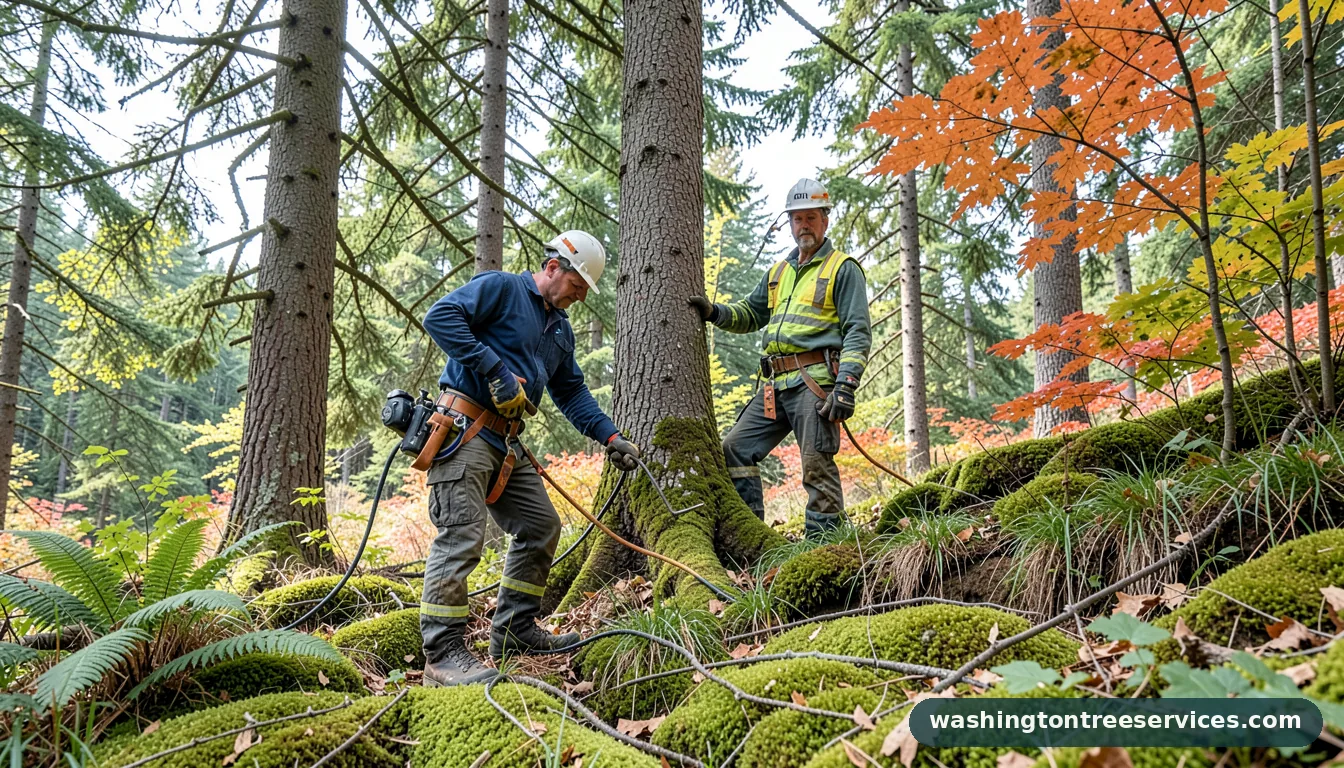 Professional equipment for how to treat moss on trees in Washington how to treat moss on trees - tree service equipment and crew in Washington