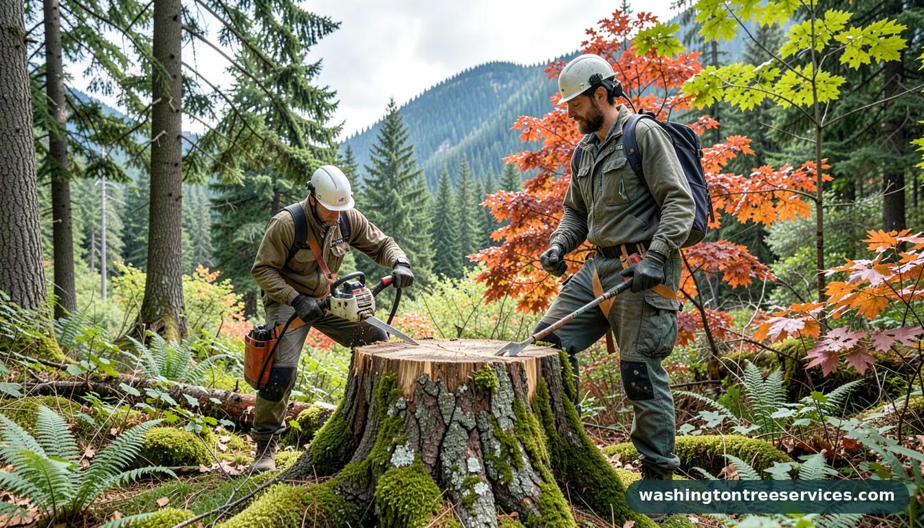 how to tree stump removal - certified arborists at work in Washington