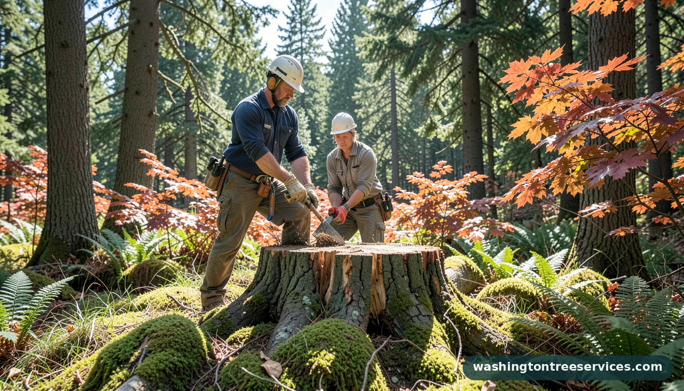 how to tree stump removal - completed tree work by Washington Tree Services