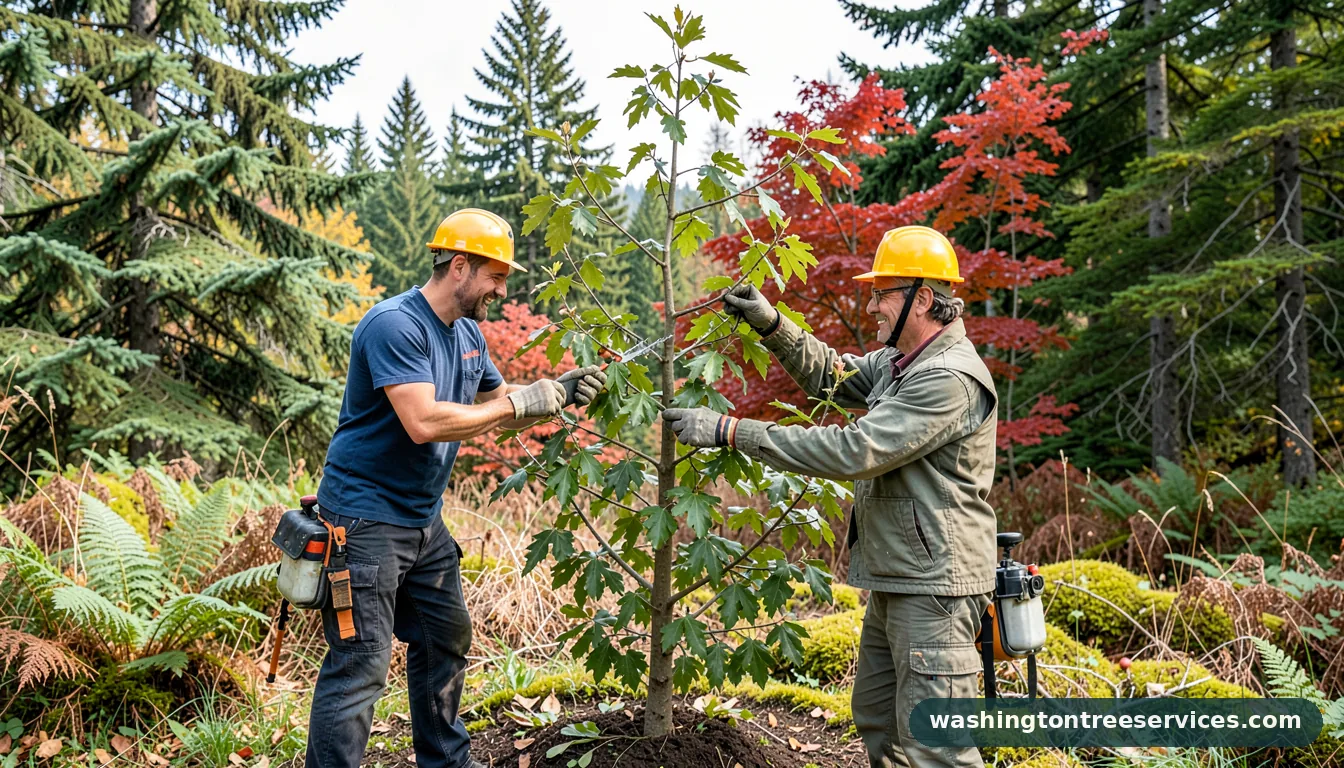Certified arborists handling how to trim a fruit tree properly in Washington how to trim a fruit tree properly - certified arborists at work in Washington