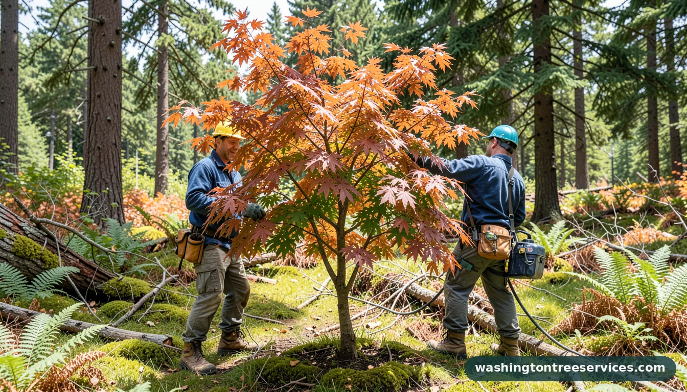how to trim a japanese maple tree - certified arborists at work in Washington