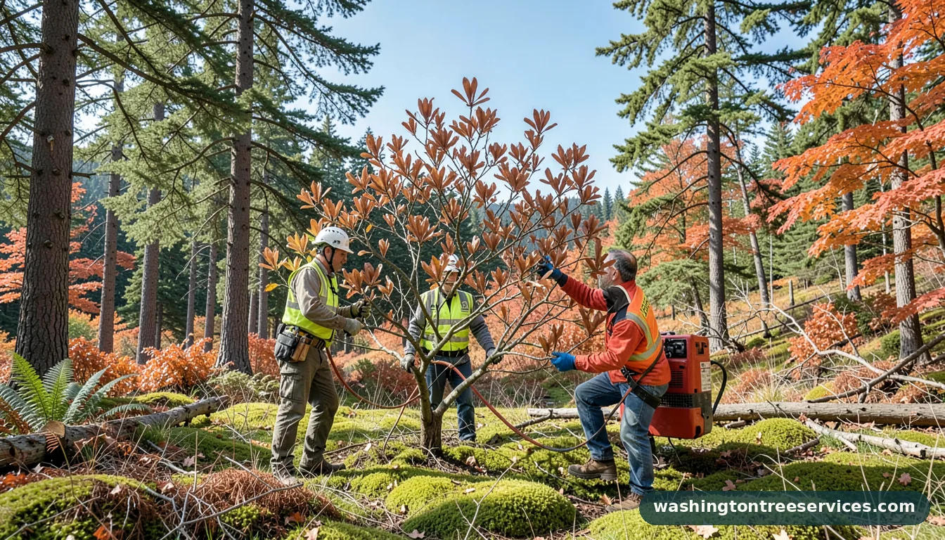 how to trim a magnolia tree - tree service equipment and crew in Washington