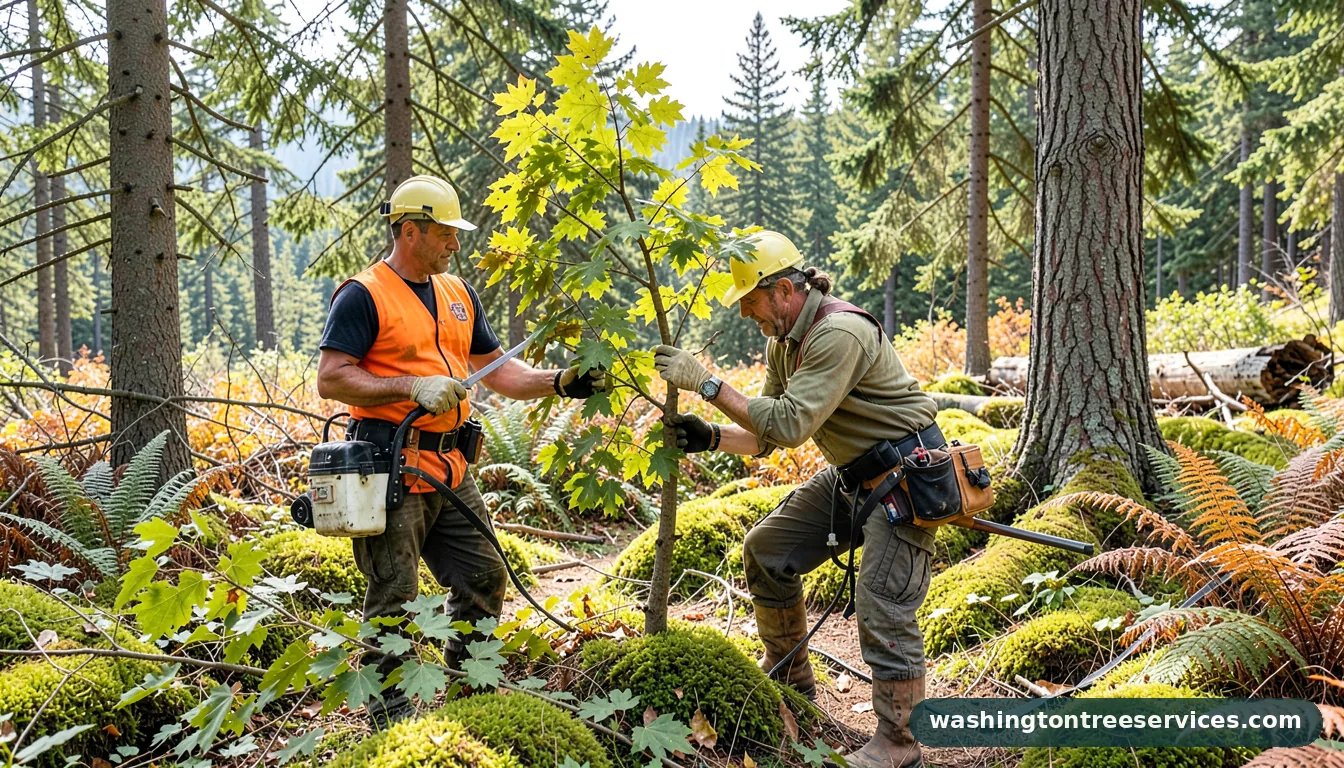how to trim a maple tree - certified arborists at work in Washington