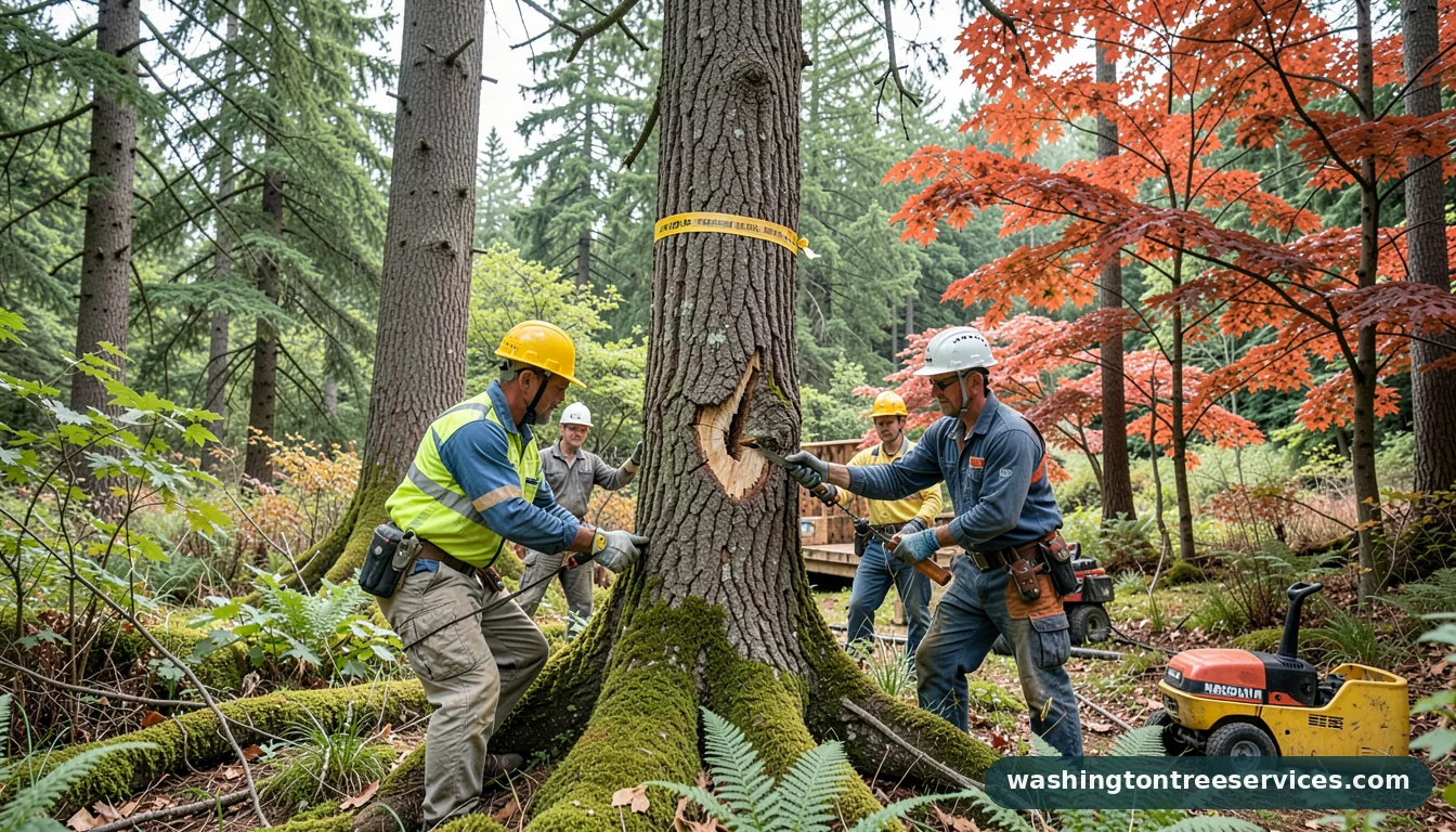 Professional equipment for how to trim a tree correctly in Washington how to trim a tree correctly - tree service equipment and crew in Washington