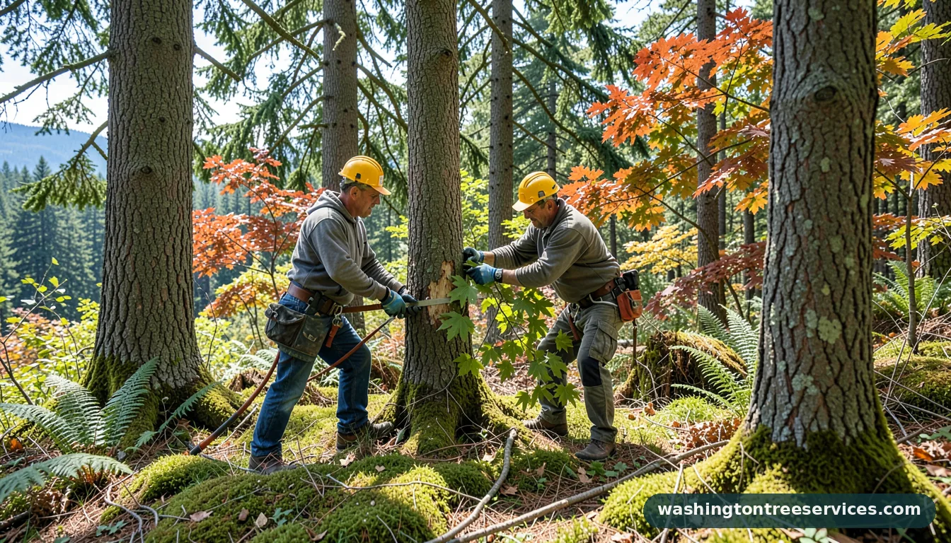 how to trim a tree properly - certified arborists at work in Washington