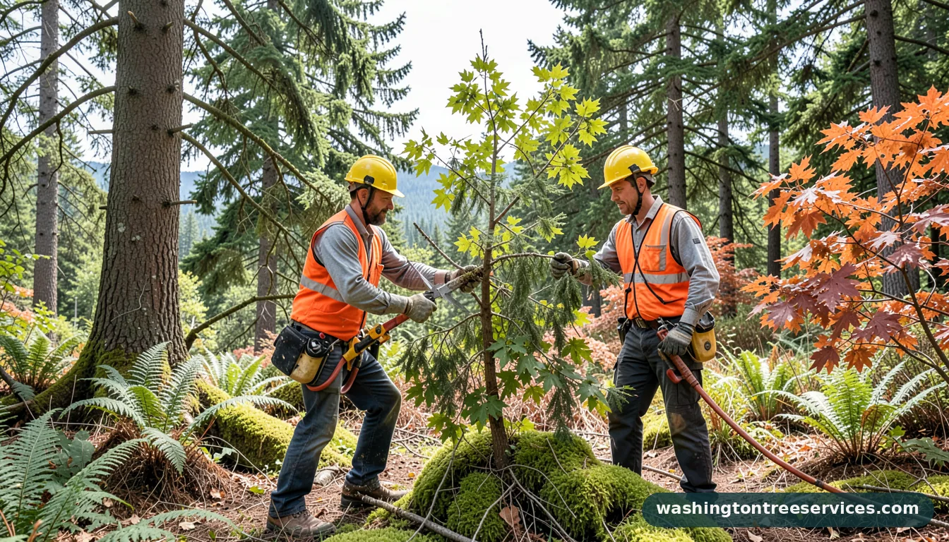 Professional equipment for how to trim a tree in Washington how to trim a tree - tree service equipment and crew in Washington