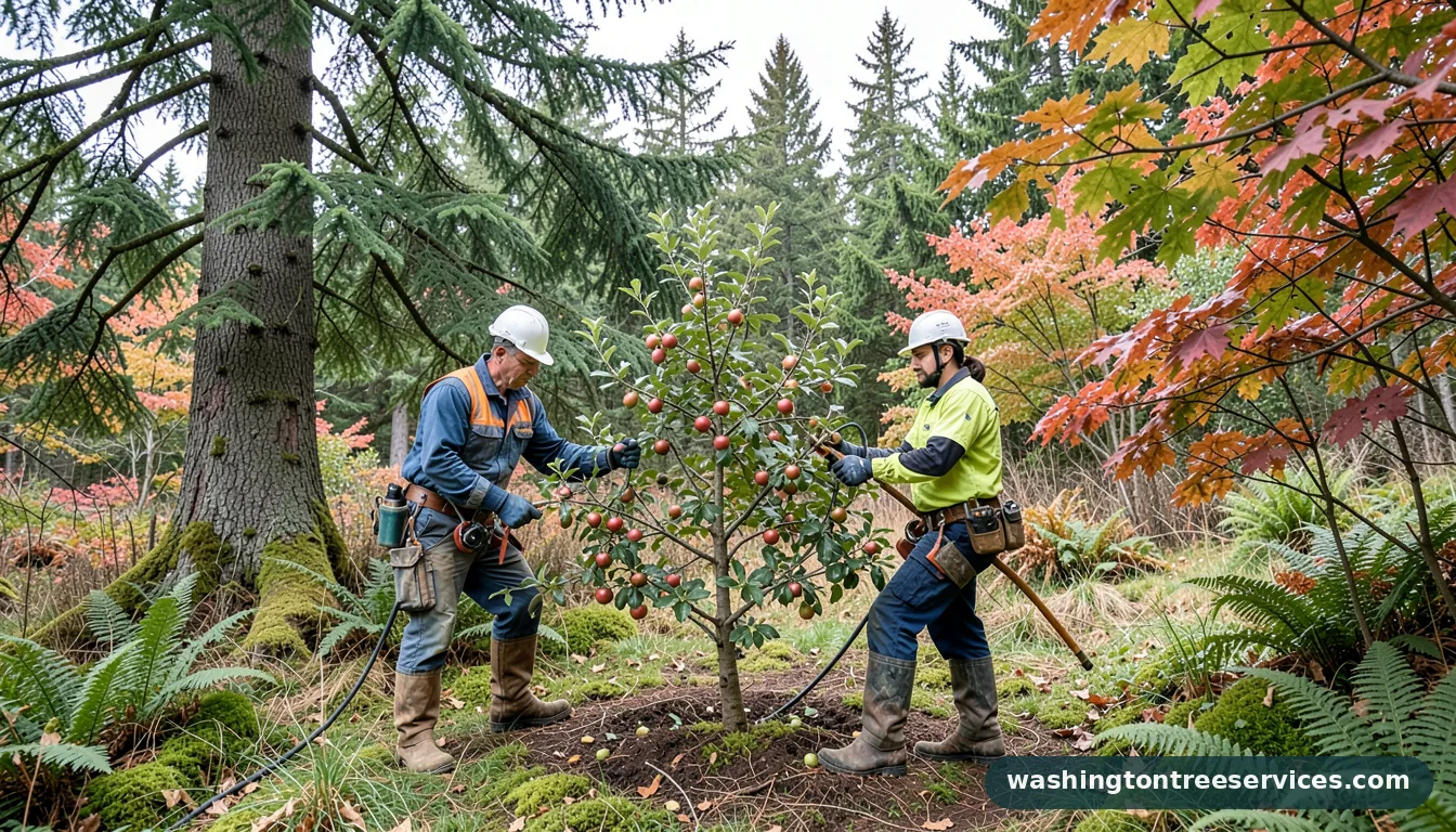 how to trim apple trees - tree service equipment and crew in Washington