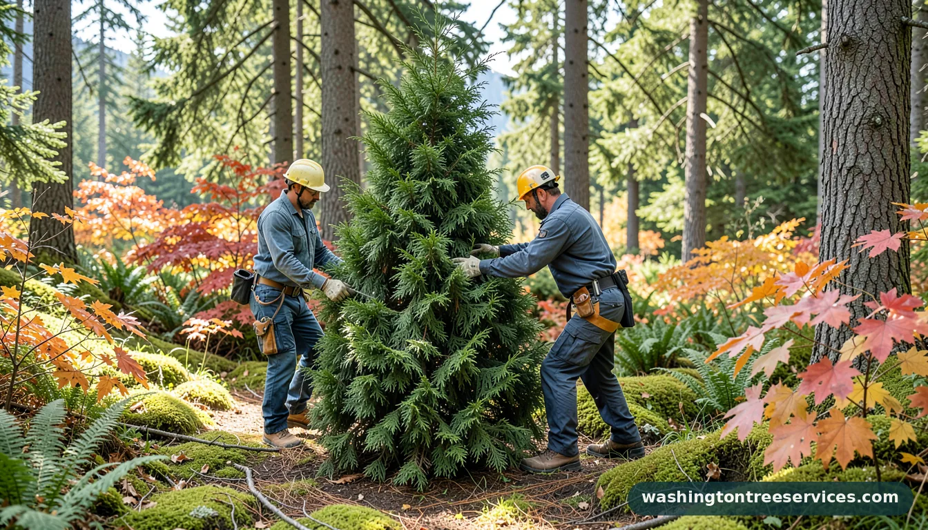 how to trim arborvitae hedge - tree service equipment and crew in Washington