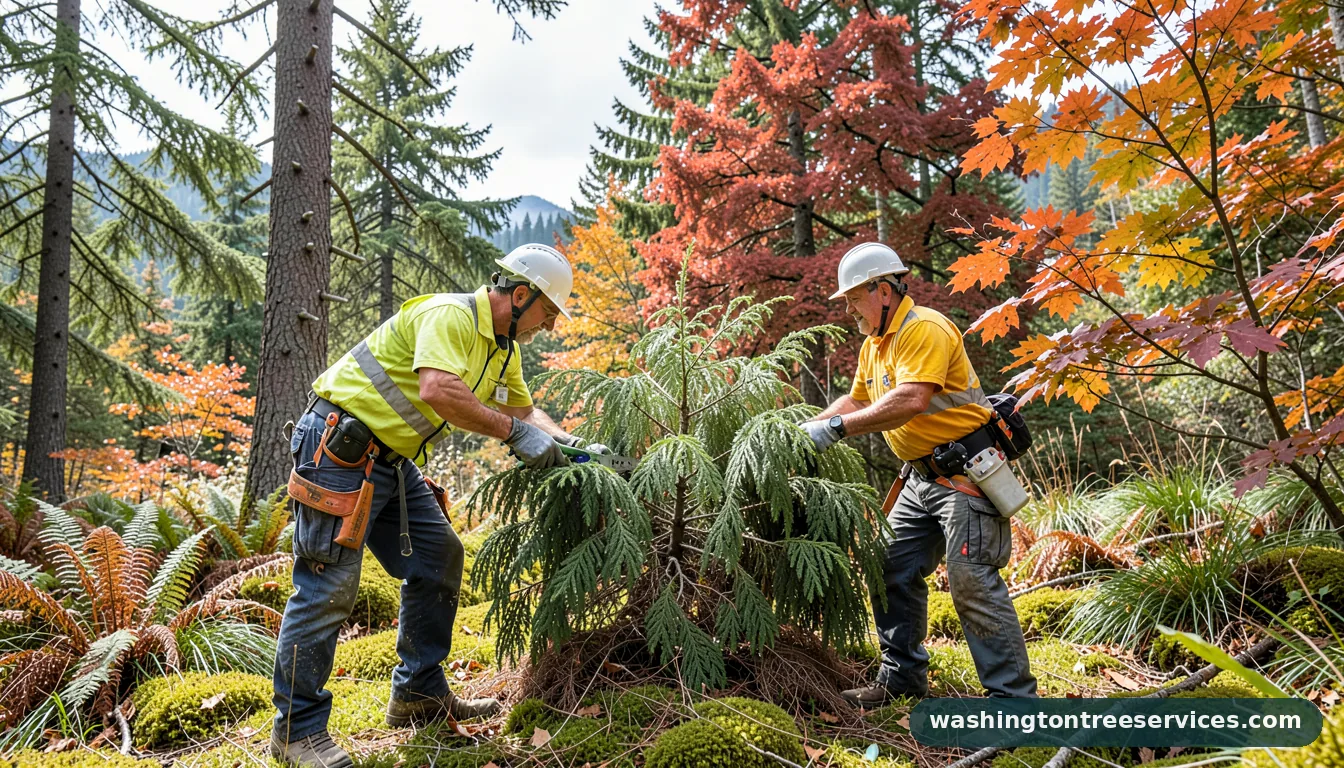 how to trim cedar tree - tree service equipment and crew in Washington