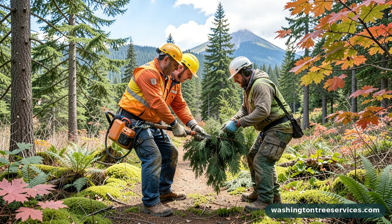 how to trim cedar - tree service equipment and crew in Washington