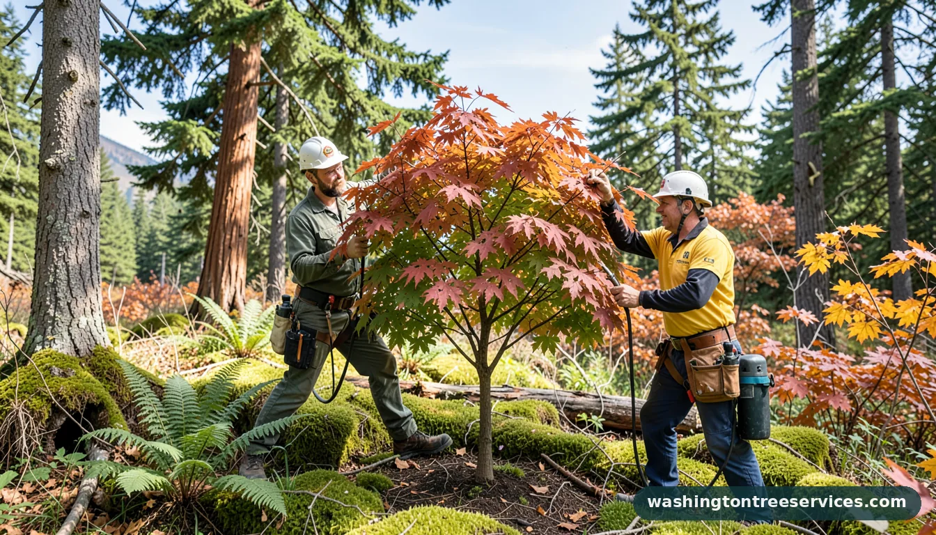 how to trim japanese maple tree - certified arborists at work in Washington