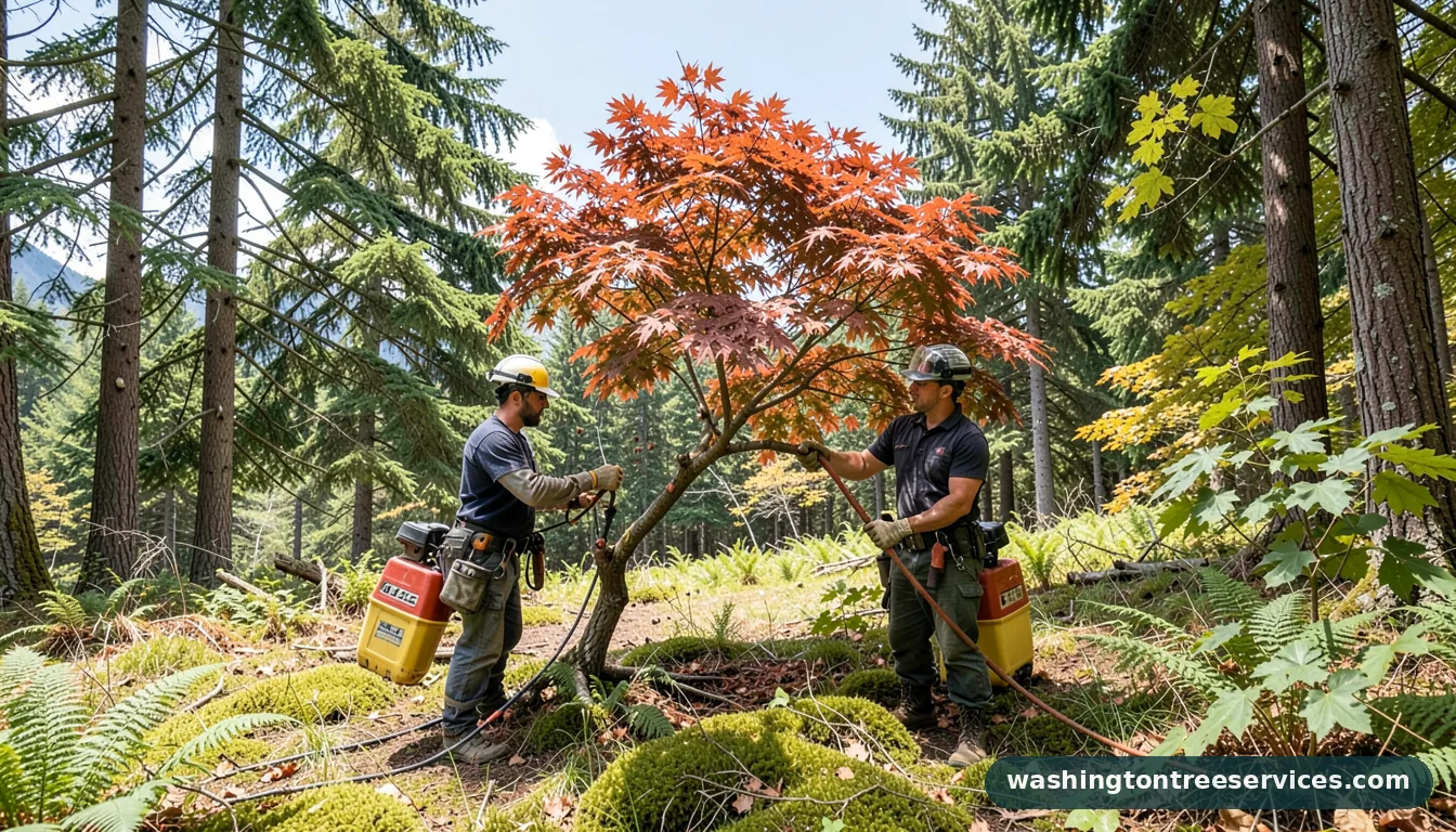 how to trim japanese maple tree - completed tree work by Washington Tree Services