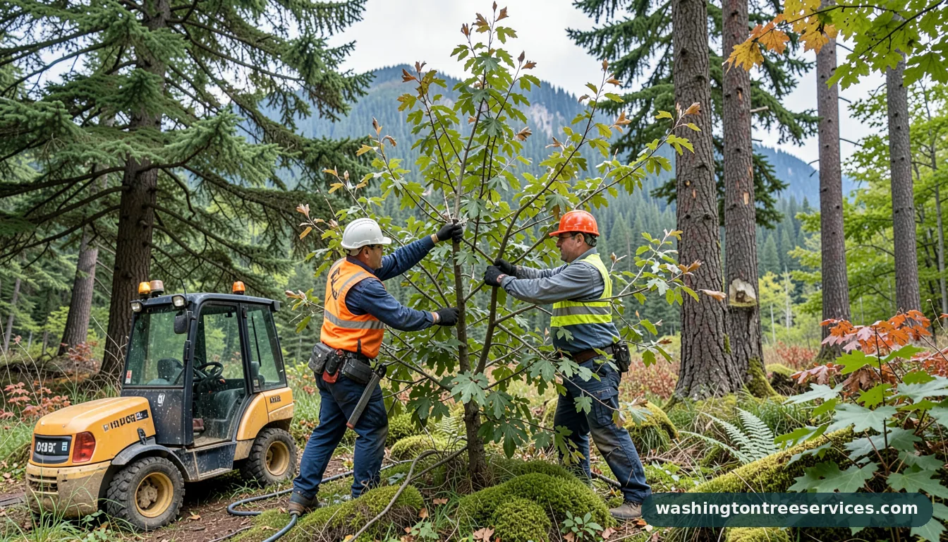 how to trim plum tree - tree service equipment and crew in Washington