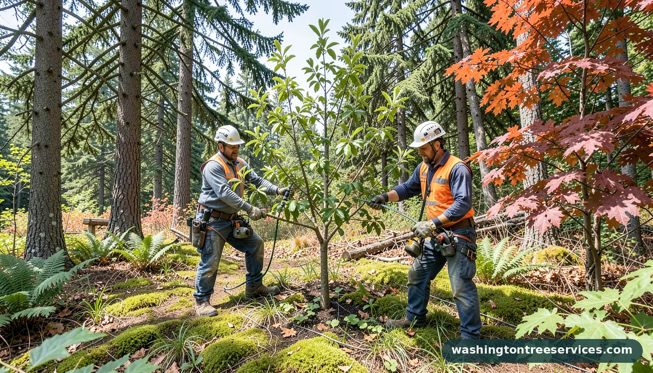 how to trim plum tree - completed tree work by Washington Tree Services
