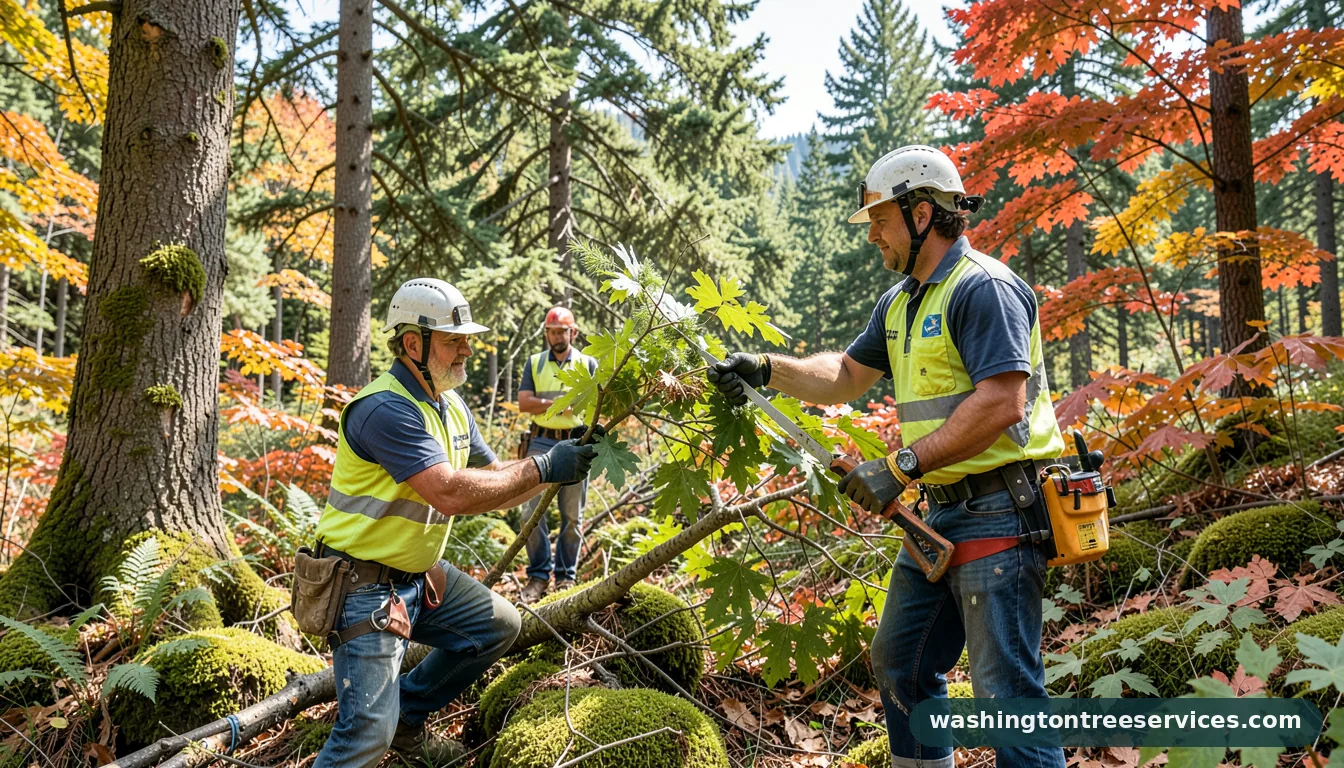 Certified arborists handling how to trim the tree in Washington how to trim the tree - certified arborists at work in Washington