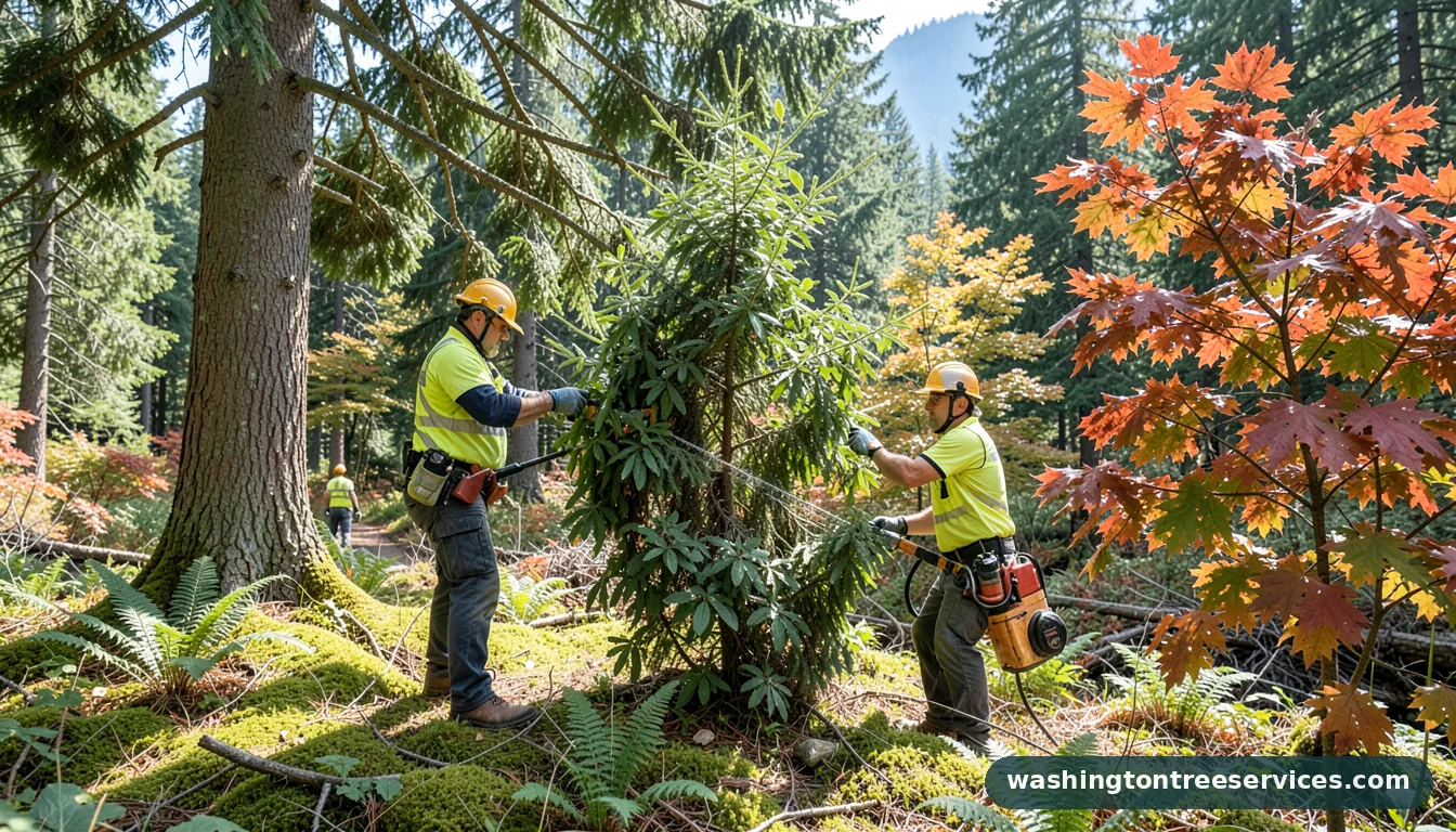 Professional equipment for how to trim the tree in Washington how to trim the tree - tree service equipment and crew in Washington