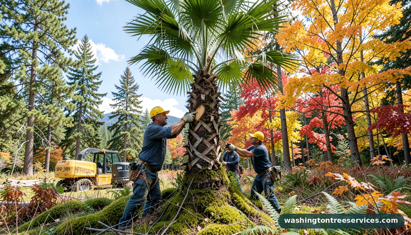 how to trim the trunk of a palm tree - professional tree service in Washington