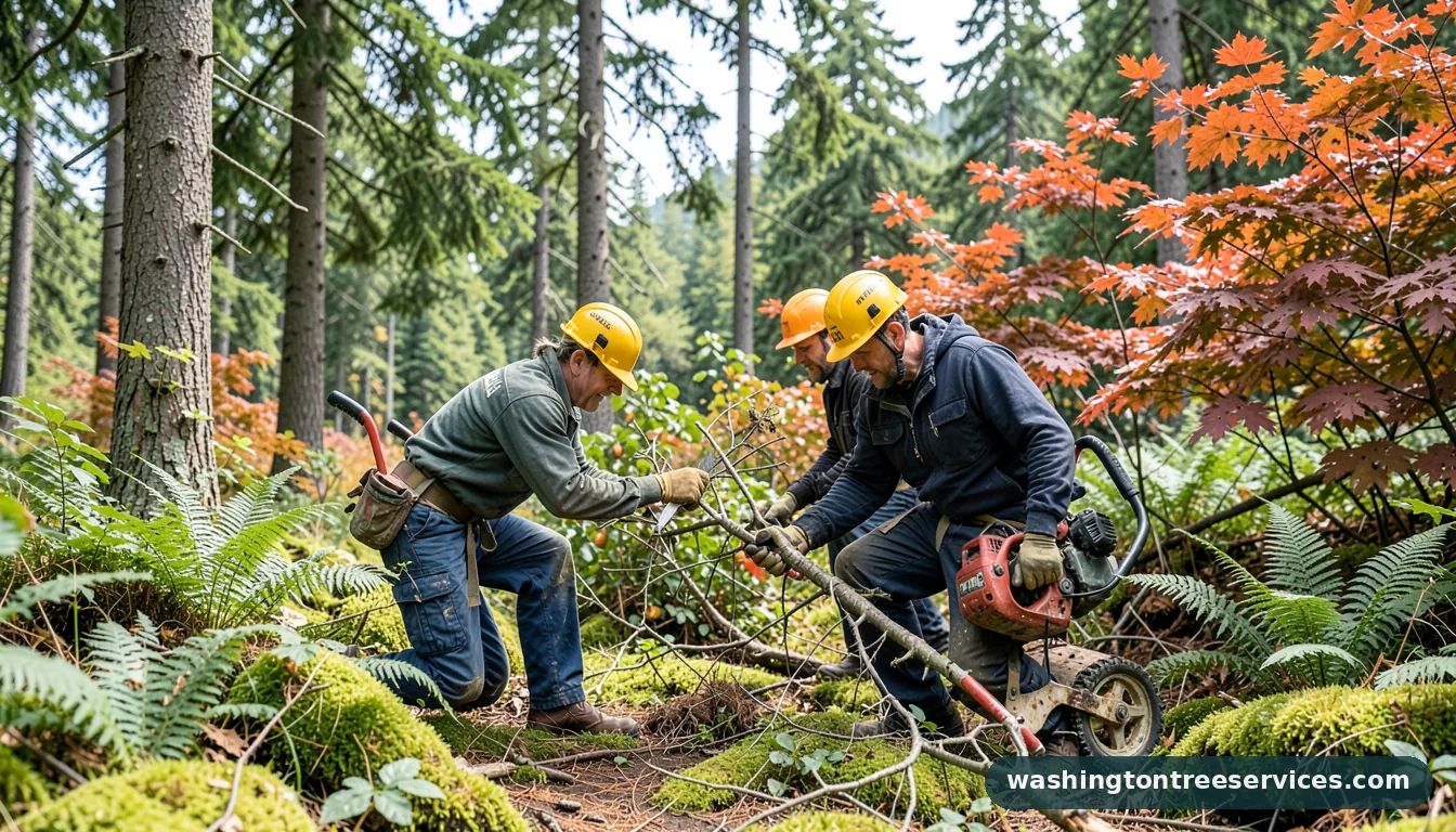Certified arborists handling how to trim trees in Washington how to trim trees - certified arborists at work in Washington