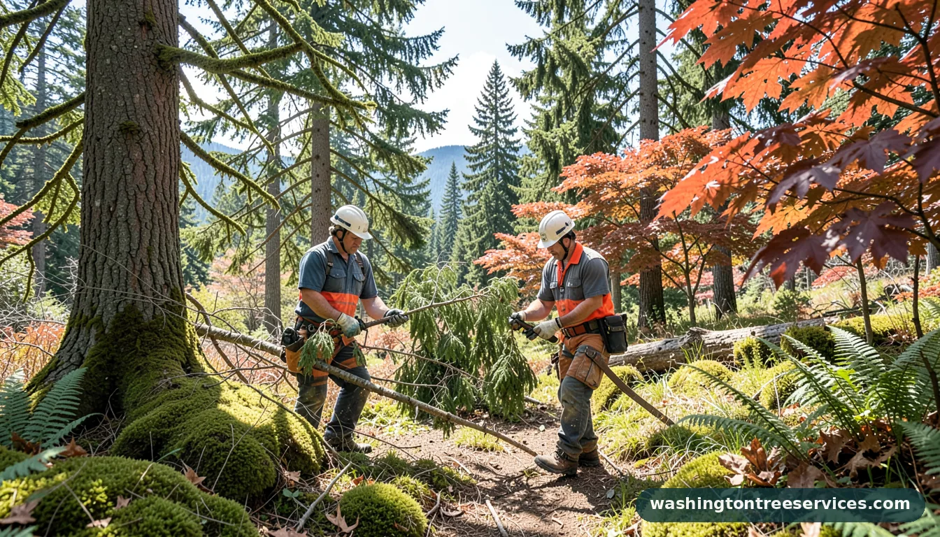 Professional equipment for how to trim trees in Washington how to trim trees - tree service equipment and crew in Washington