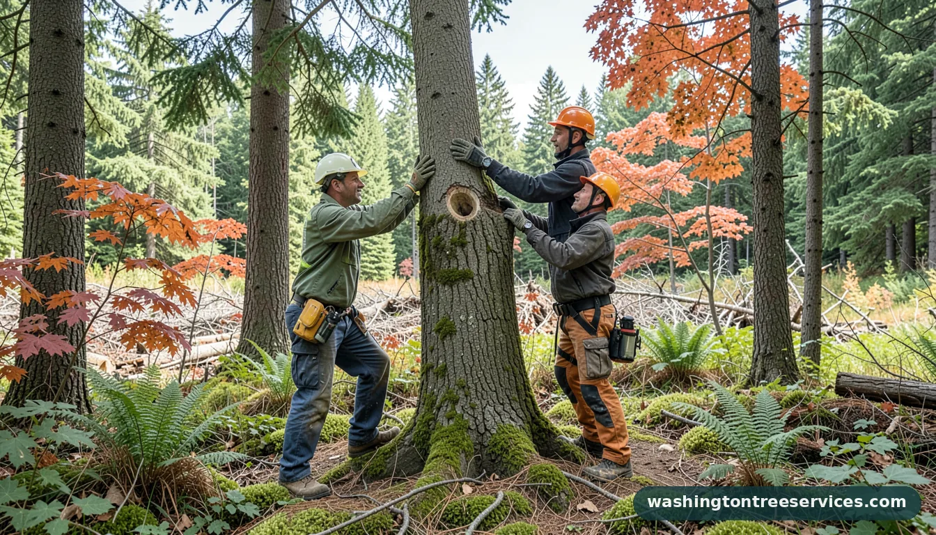 Professional equipment for hung up tree in Washington hung up tree - tree service equipment and crew in Washington