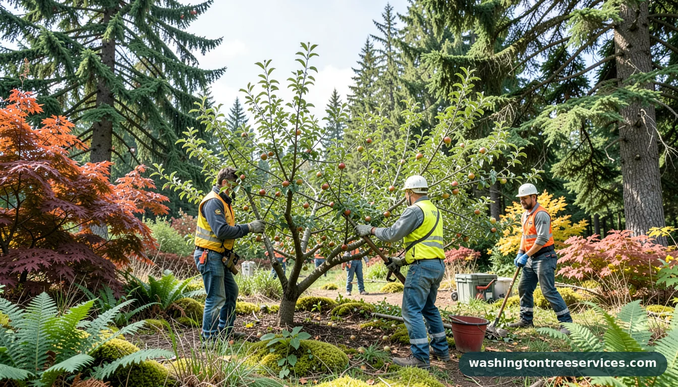 Professional equipment for is it too late to prune apple trees in Washington is it too late to prune apple trees - tree service equipment and crew in Washington