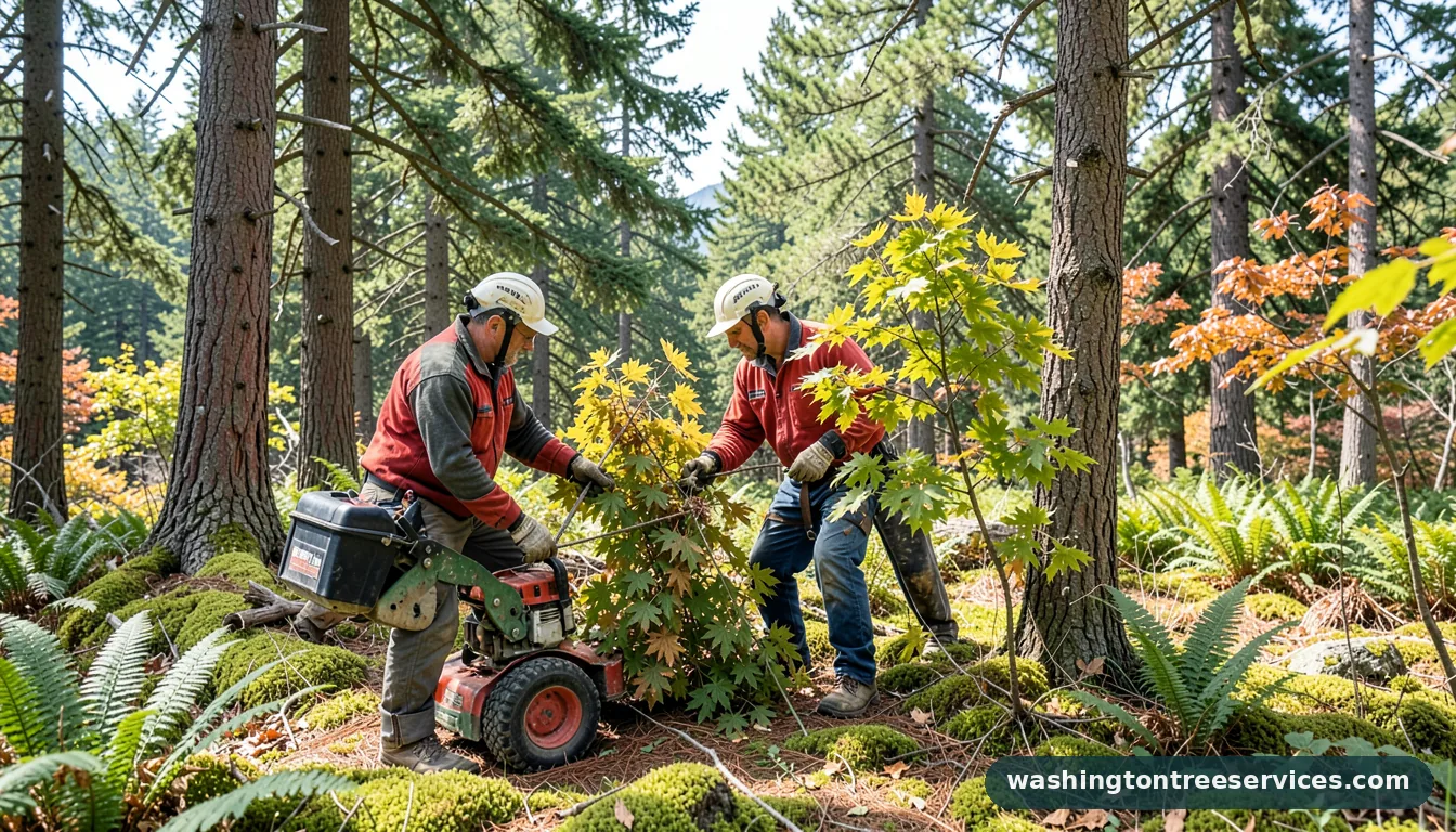 Certified arborists handling japanese laceleaf maple pruning in Washington japanese laceleaf maple pruning - certified arborists at work in Washington