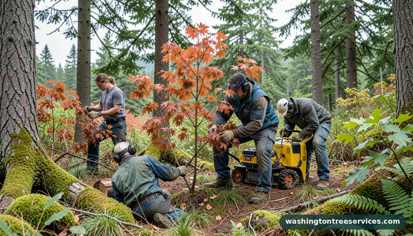 japanese maple pruning - certified arborists at work in Washington