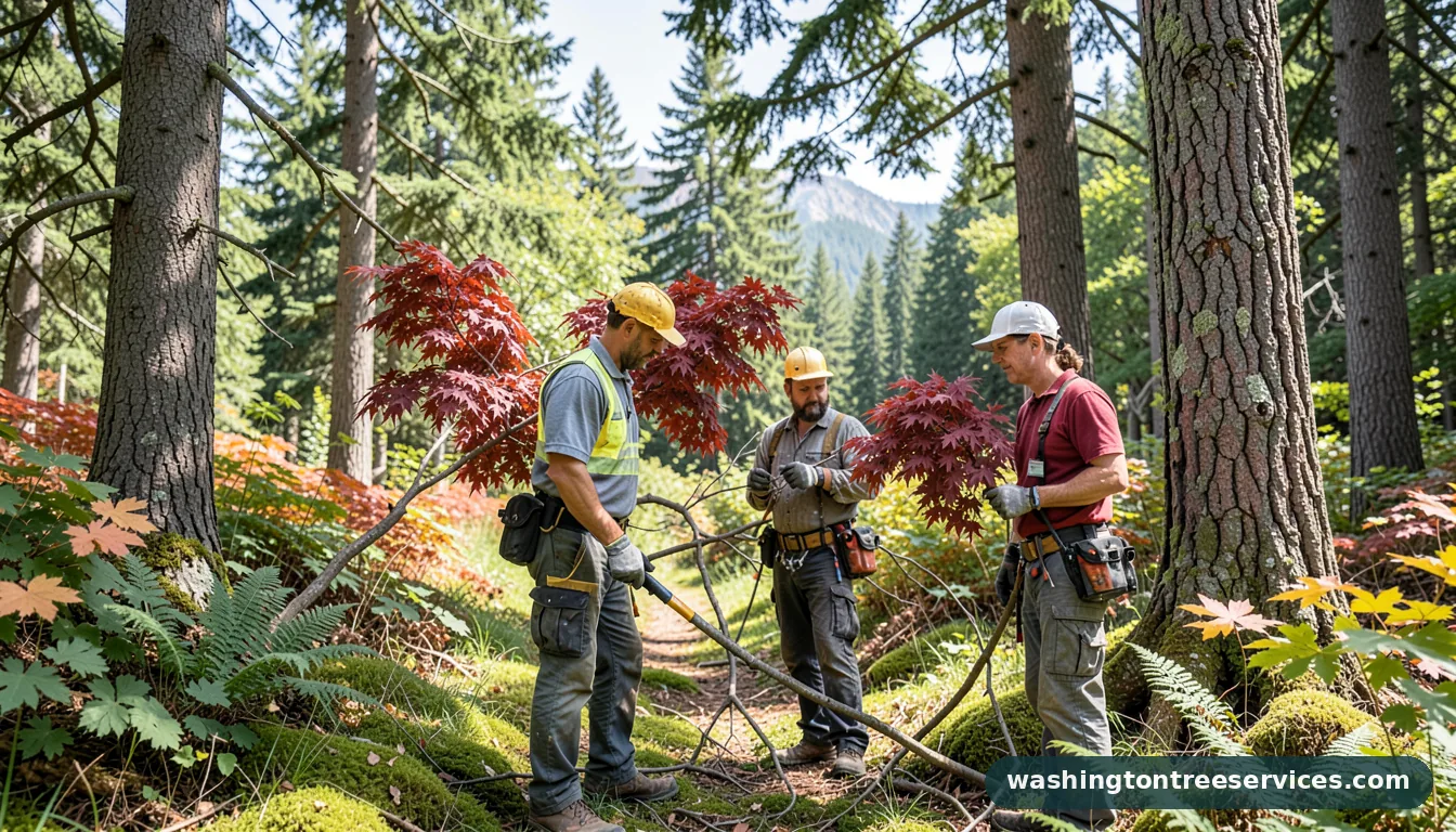 Completed japanese maple shaping project by Washington Tree Services japanese maple shaping - completed tree work by Washington Tree Services