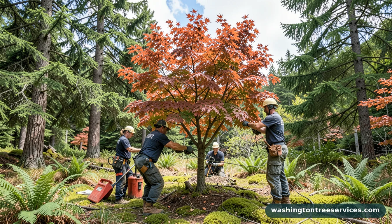 japanese maple tree pruning - completed tree work by Washington Tree Services