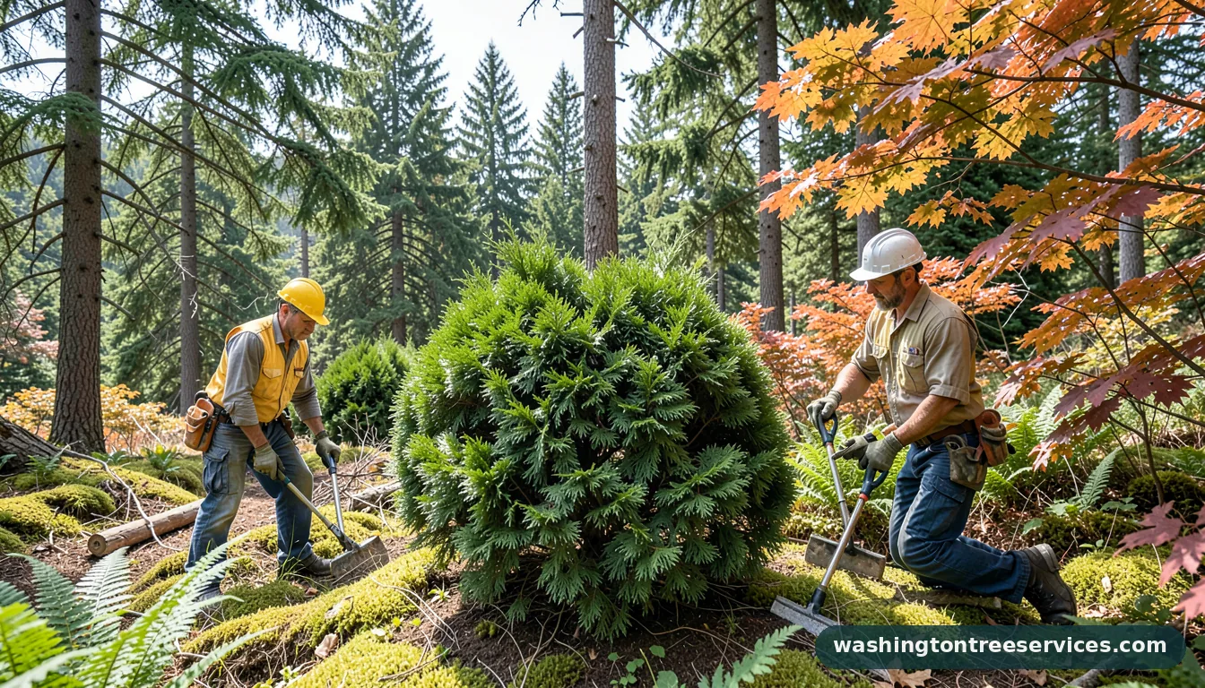 Professional equipment for keeping leyland cypress small in Washington keeping leyland cypress small - tree service equipment and crew in Washington