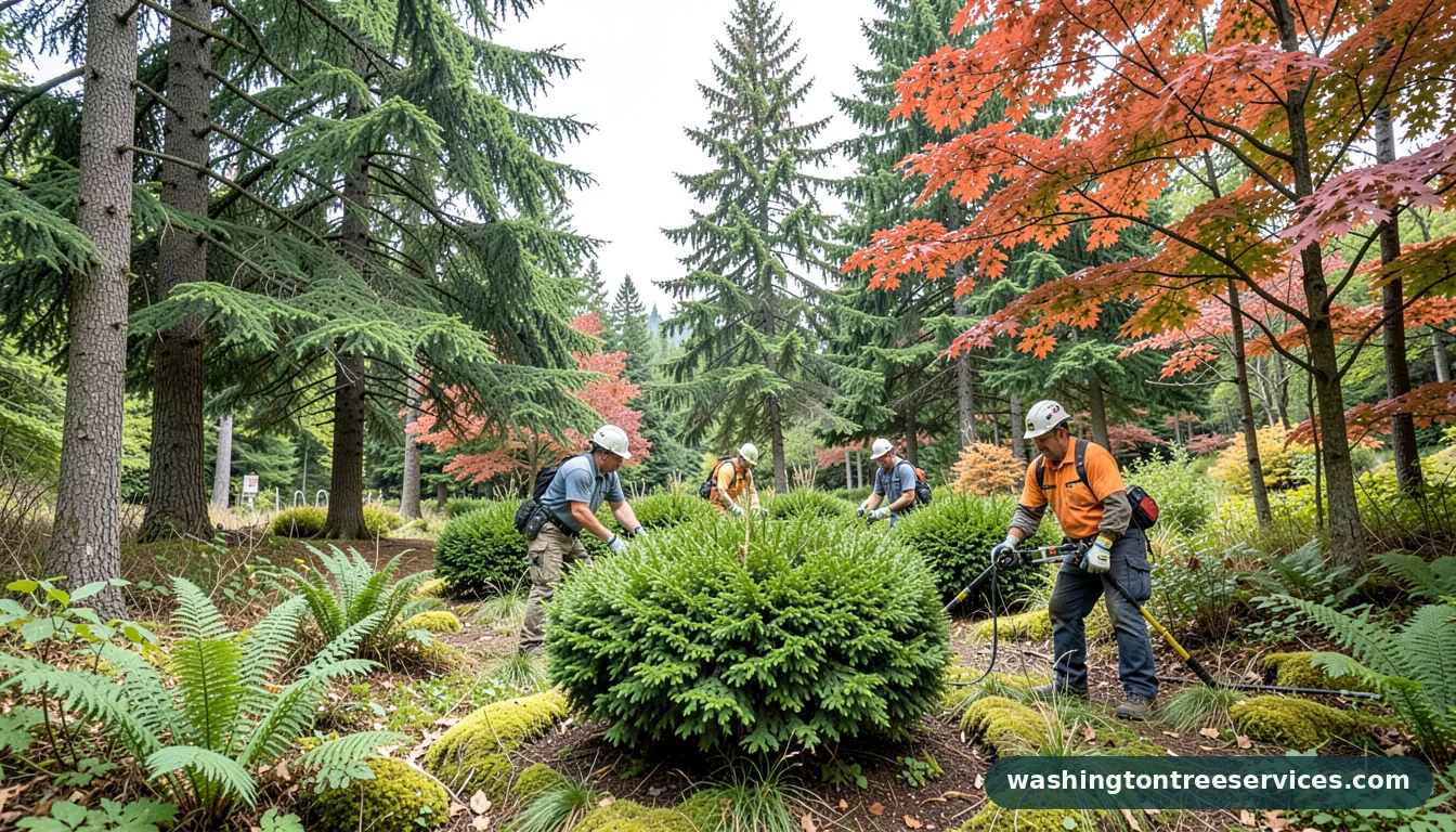 Completed keeping leyland cypress small project by Washington Tree Services keeping leyland cypress small - completed tree work by Washington Tree Services