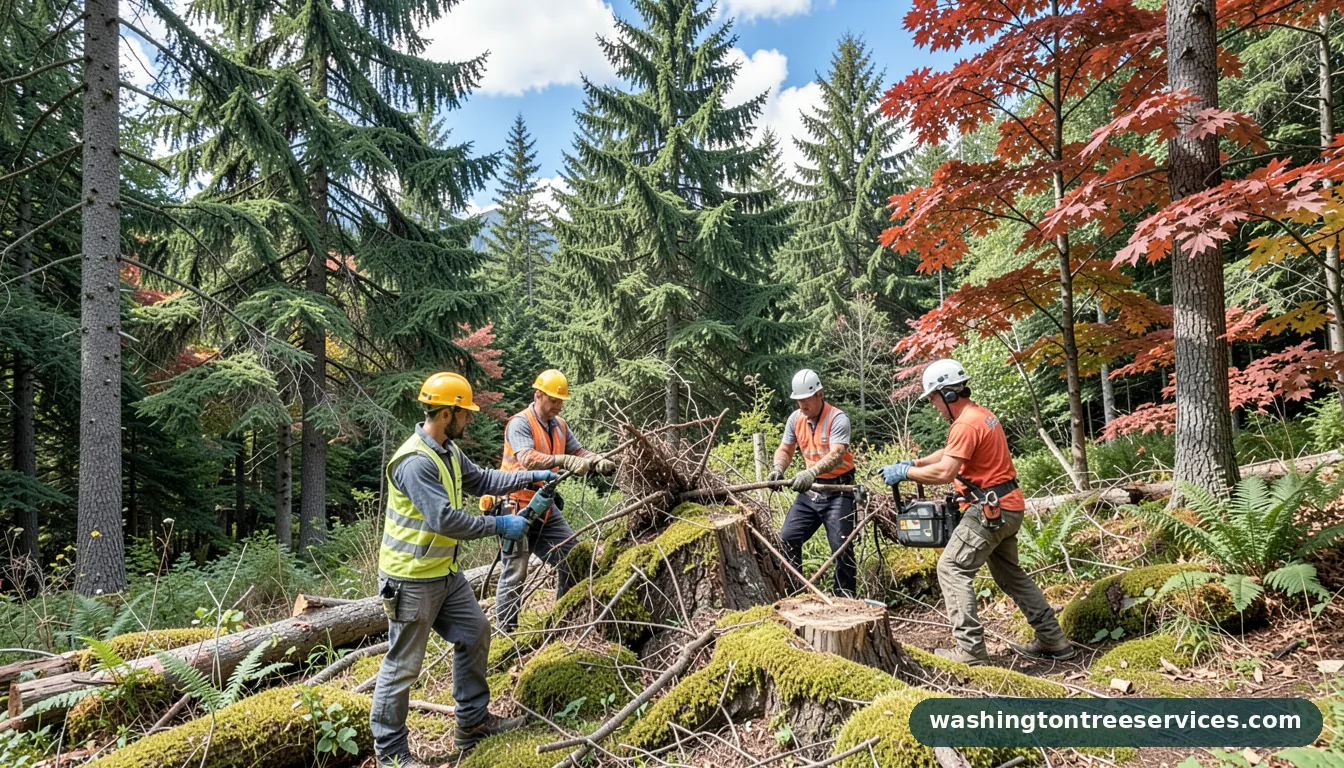 kill a stump fast - tree service equipment and crew in Washington