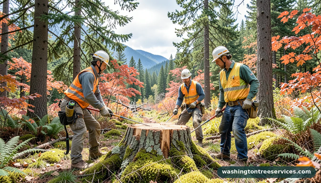 Professional equipment for kill a tree stump in Washington kill a tree stump - tree service equipment and crew in Washington