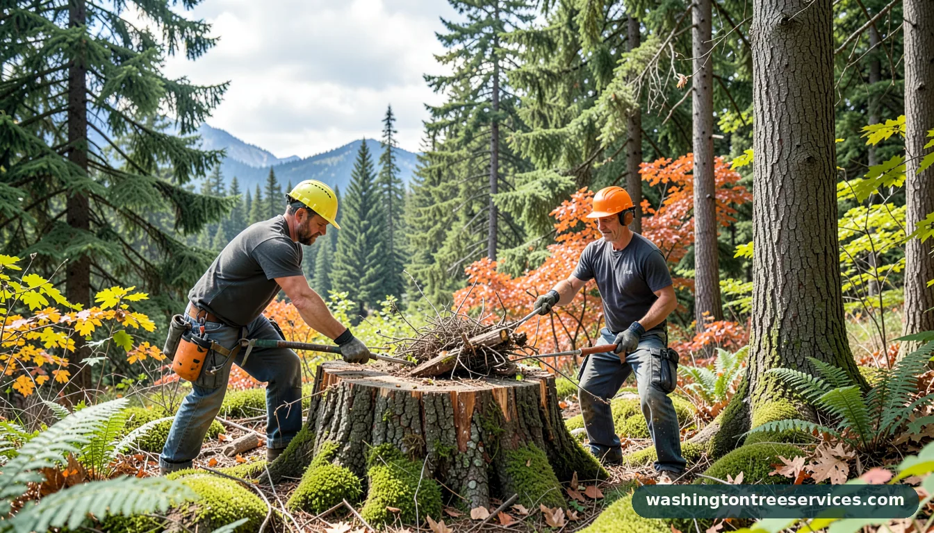 kill holly tree stump - certified arborists at work in Washington