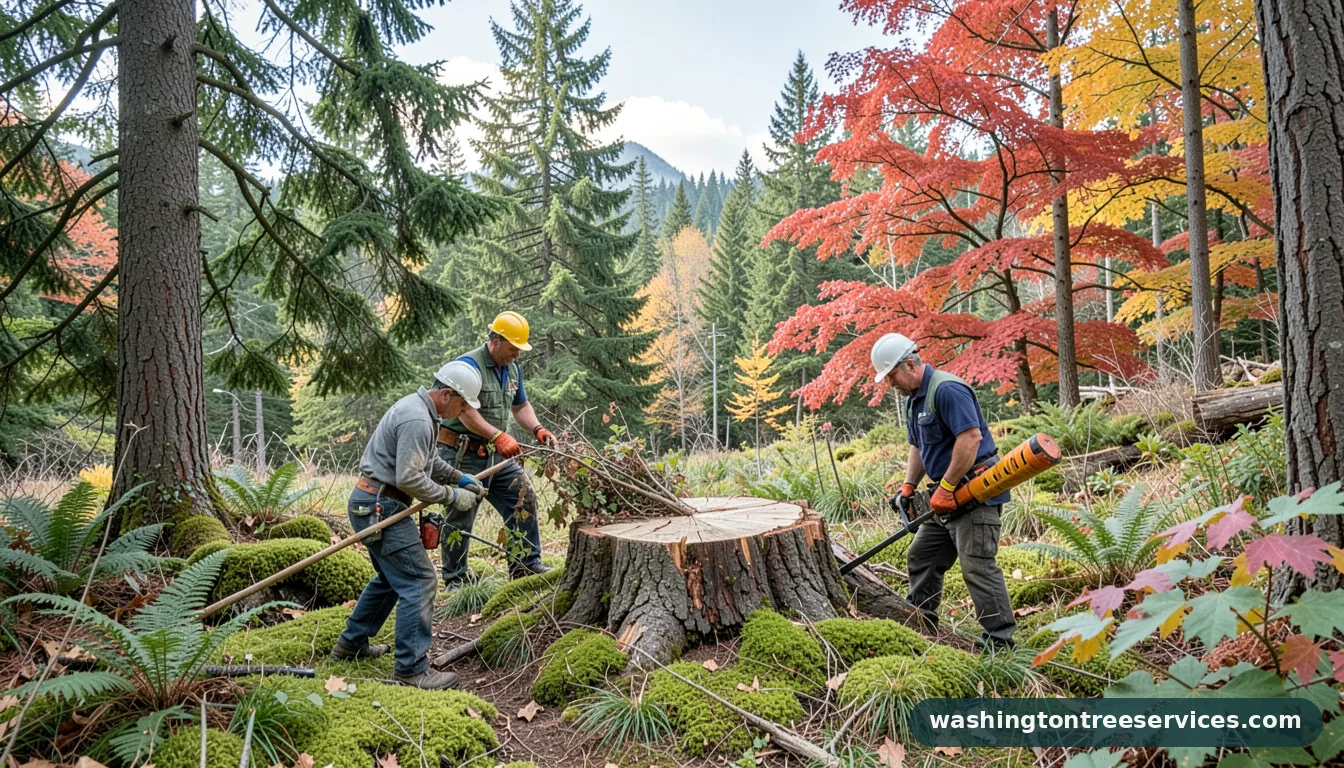 kill holly tree stump - completed tree work by Washington Tree Services