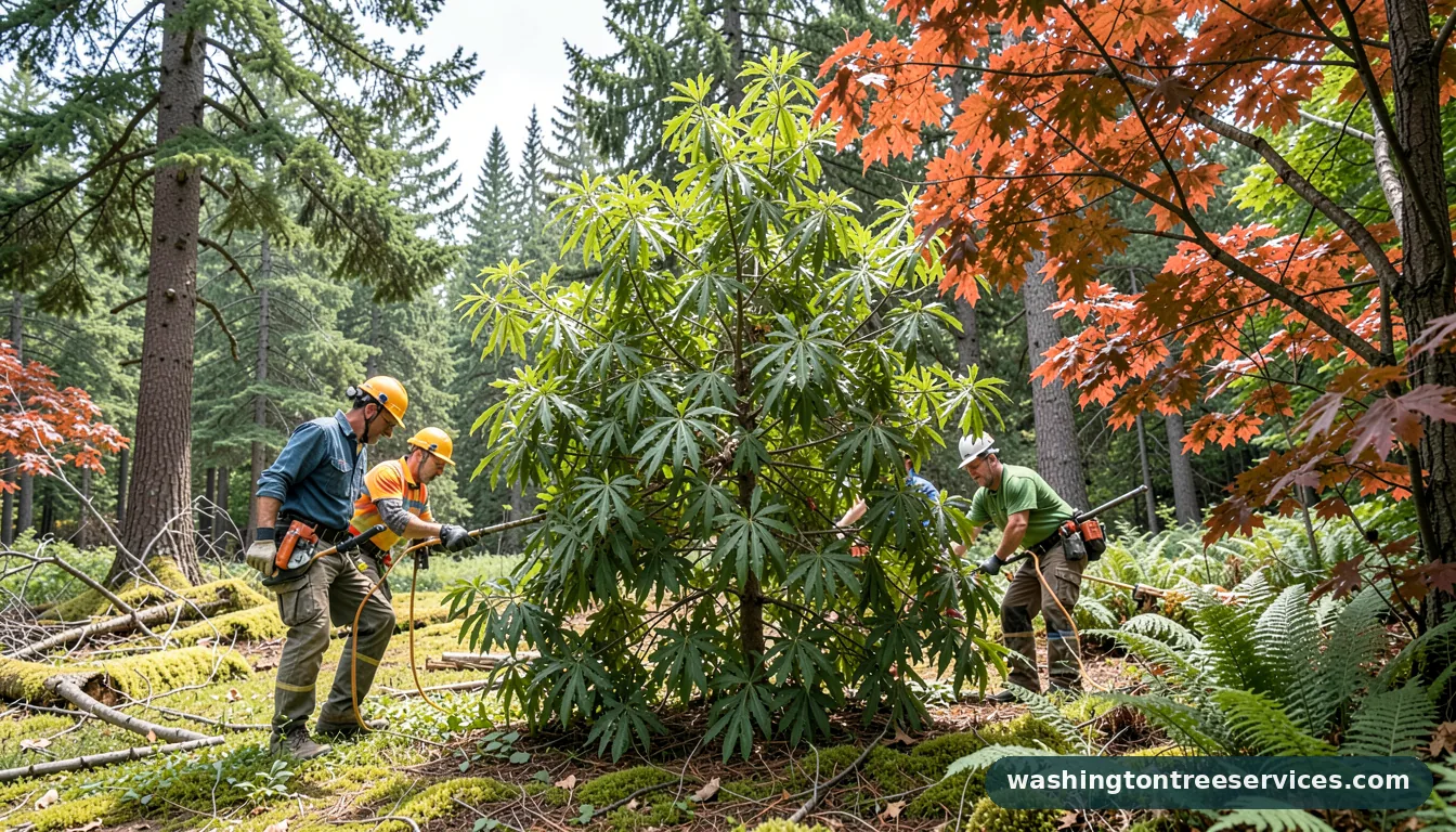 Completed kill willow tree project by Washington Tree Services kill willow tree - completed tree work by Washington Tree Services
