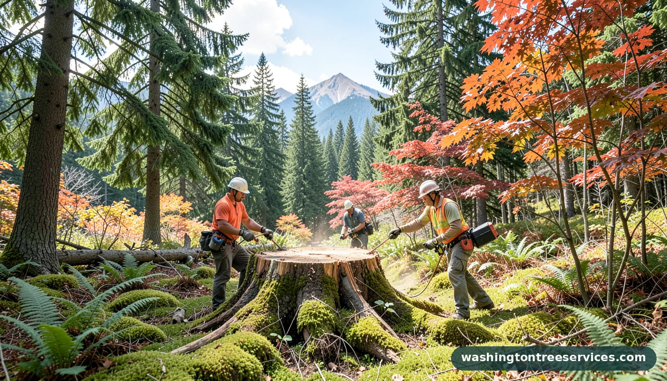 killing a tree root stump - professional tree service in Washington