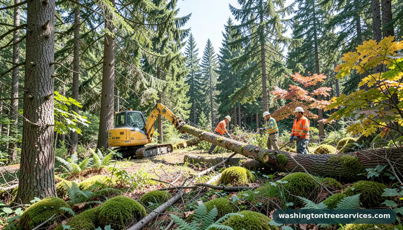 king county tree removal - tree service equipment and crew in Washington