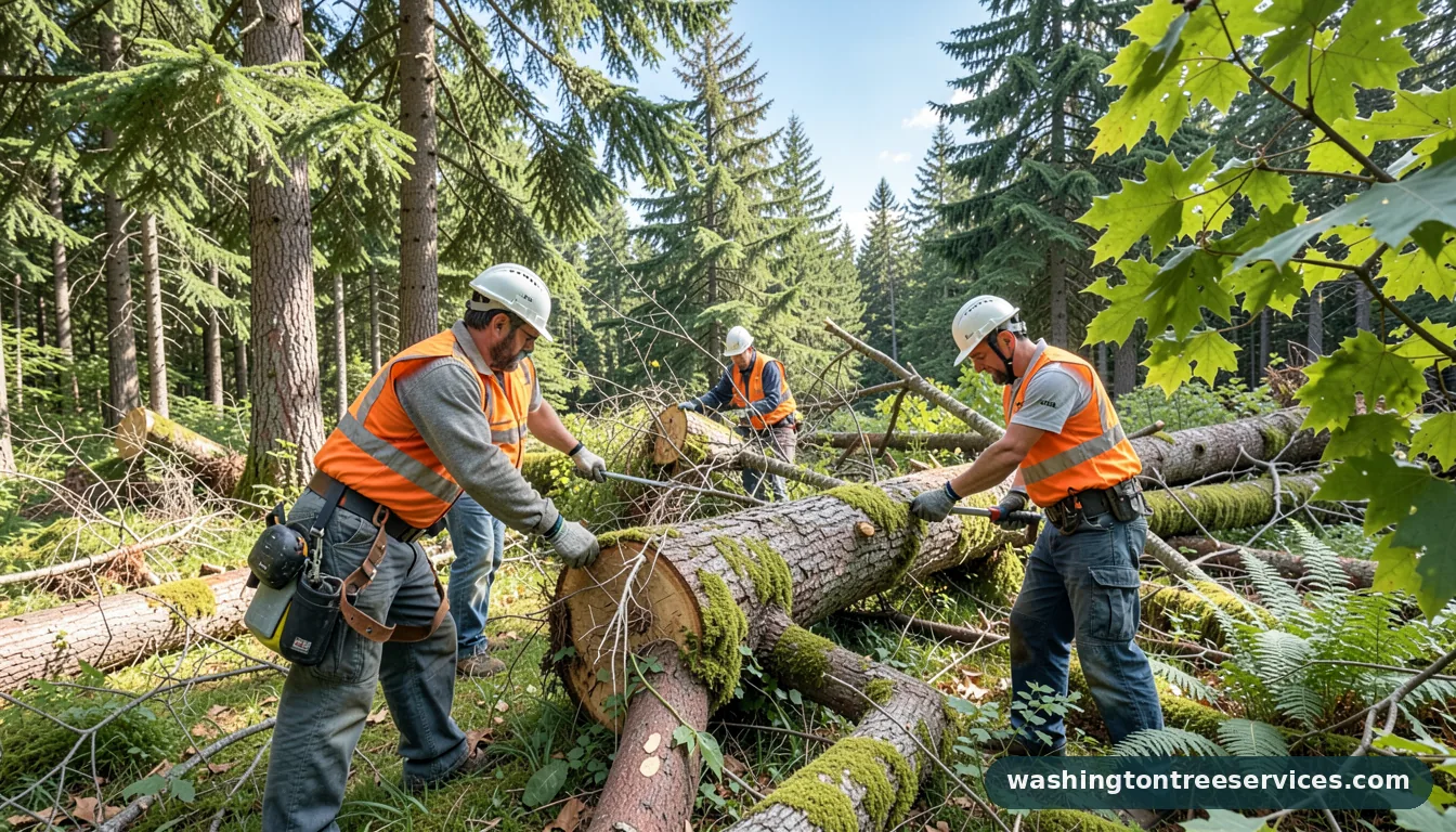 king county trees cut down - certified arborists at work in Washington