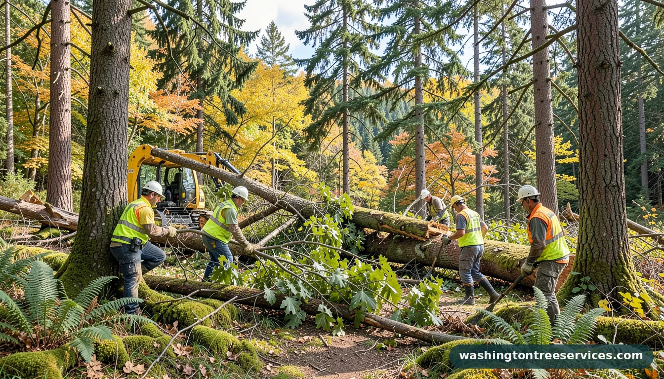 king county trees cut down - tree service equipment and crew in Washington
